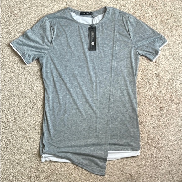 Gray Short Sleeve Crew Neck Tee - Picture 1 of 3